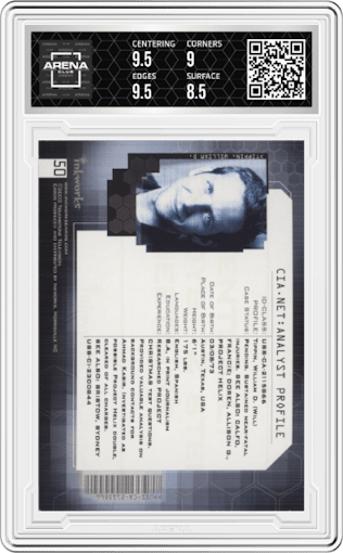 William D. Tippin from the 2003 Inkworks Alias Season 2 set graded by Arena Club and given an overall grade of 9.