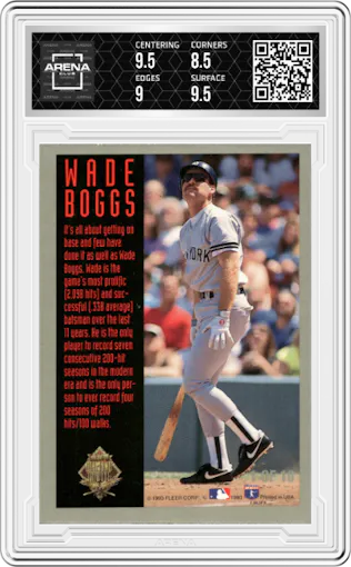 Wade Boggs from the 1993 Fleer Final Edition set graded by Arena Club and given an overall grade of 9.