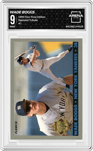 Wade Boggs from the 1993 Fleer Final Edition set graded by Arena Club and given an overall grade of 9.