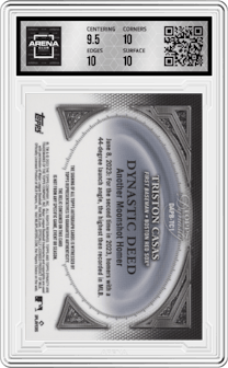 Triston Casas from the 2023 Topps Dynasty set graded by Arena Club and given an overall grade of 10.