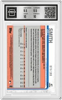 Will Smith from the 2019 Topps Chrome Update set featuring a X-Fractor parallel graded by Arena Club and given an overall grade of 10.