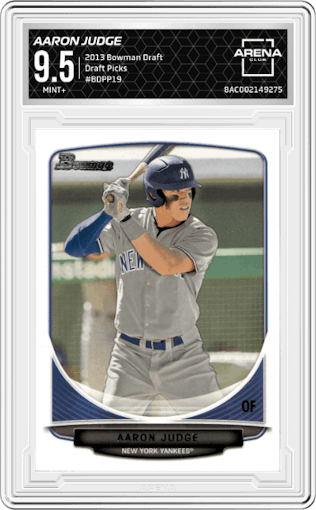 Aaron Judge from the 2013 Bowman Draft Picks & Prospects set graded by Arena Club and given an overall grade of 9.5.