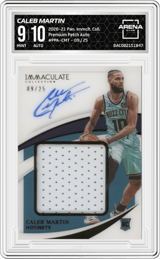 Caleb Martin from the 2020-21 Panini Immaculate Collection  set graded by Arena Club and given an overall grade of 9.