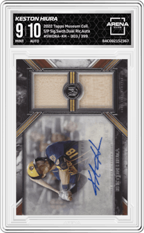 Keston Hiura from the 2022 Topps Museum Collection set graded by Arena Club and given an overall grade of 9.