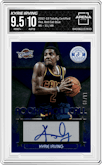 Kyrie Irving from the 2012-13 Panini Totally Certified set featuring a Blue parallel graded by Arena Club and given an overall grade of 9.5.