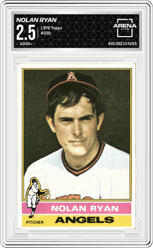 Nolan Ryan from the 1976 Topps set graded by Arena Club and given an overall grade of 2.5.
