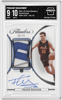 Franz Wagner from the 2021-22 Panini Flawless set graded by Arena Club and given an overall grade of 9.