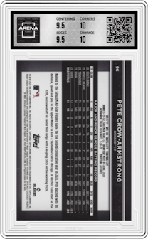 Pete Crow-Armstrong from the  2024 Topps Chrome Black set graded by Arena Club and given an overall grade of 10.