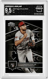 Jordan Lawlar from the  2024 Topps Chrome Black set graded by Arena Club and given an overall grade of 9.5.