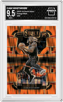Cam Whitmore from the 2023-24 Panini Select  set featuring a Orange Flash parallel graded by Arena Club and given an overall grade of 9.5.