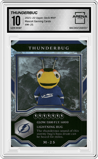 Thunderbug from the 2021-22 Upper Deck MVP set graded by Arena Club and given an overall grade of 10.