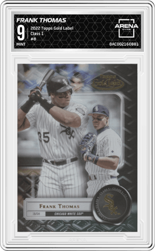 Frank Thomas  from the 2022 Topps Gold Label set graded by Arena Club and given an overall grade of 9.