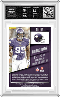 Danielle Hunter from the 2015 Panini Contenders set graded by Arena Club and given an overall grade of 9.