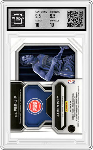 Jaden Ivey from the 2022-23 Panini Prizm  set graded by Arena Club and given an overall grade of 10.