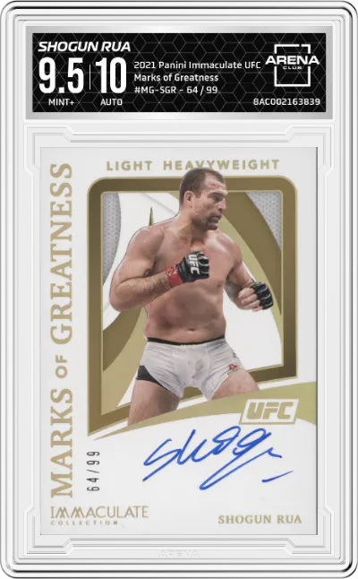 2021 Panini Immaculate UFC Marks of Greatness Shogun Rua #MG-SGR ARENA CLUB 9.5