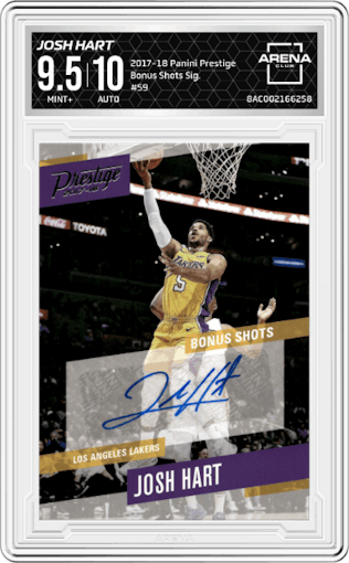 Josh Hart from the 2017-18 Panini Prestige set graded by Arena Club and given an overall grade of 9.5.