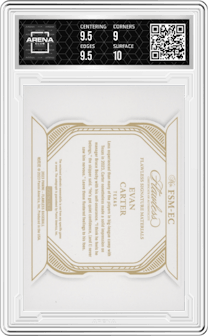 Evan Carter from the 2023 Panini Flawless set graded by Arena Club and given an overall grade of 9.5.