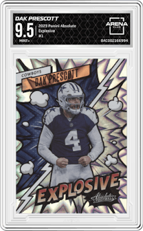 Dak Prescott from the 2023 Panini Absolute set graded by Arena Club and given an overall grade of 9.5.