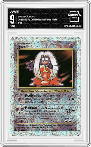 Jynx from the 2002 Pokemon  set graded by Arena Club and given an overall grade of 9.