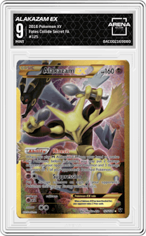 Alakazam EX from the 2016 Pokemon XY set graded by Arena Club and given an overall grade of 9.