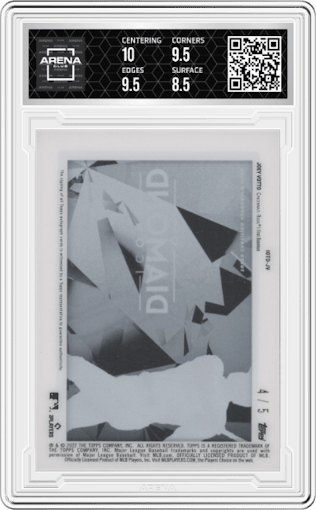 Joey Votto from the 2022 Topps Diamond Icons set featuring a Black parallel graded by Arena Club and given an overall grade of 9.