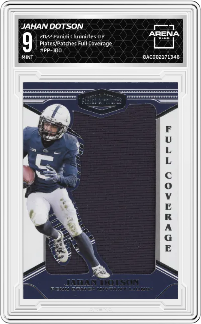2022 Panini Chronicles Draft Picks Plates/Patches Full Coverage Jahan Dotson ARENA CLUB 9