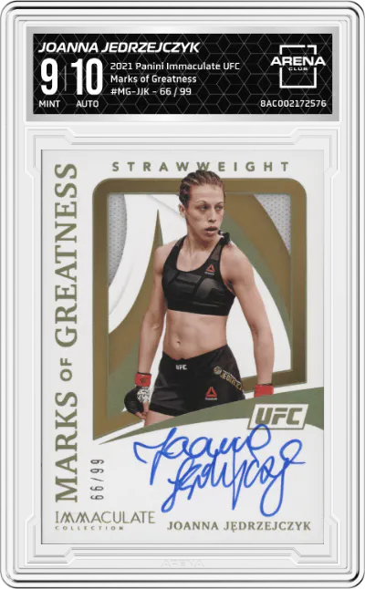 2021 Panini Immaculate UFC Marks of Greatness Joanna Jedrzejczyk #MG-JJK ARENA CLUB 9