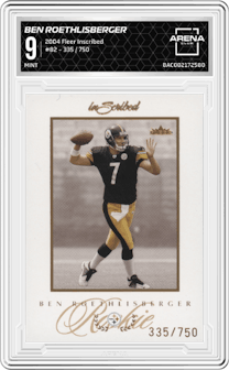 Ben Roethlisberger  from the 2004 Fleer Inscribed set graded by Arena Club and given an overall grade of 9.