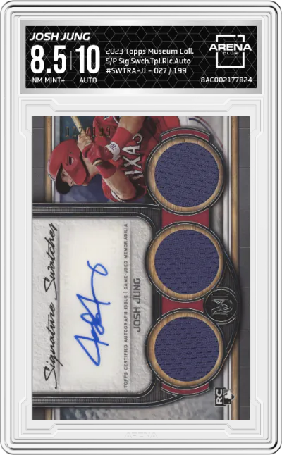 2023 Topps Museum Collection S/P Sig.Swch.Tpl.Rlc.Auto Josh Jung ARENA CLUB 8.5