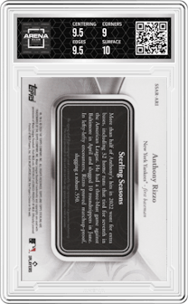 Anthony Rizzo from the 2024 Topps Sterling set featuring a Red parallel graded by Arena Club and given an overall grade of 9.5.