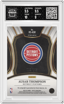Ausar Thompson from the 2023-24 Panini Select  set graded by Arena Club and given an overall grade of 9.5.