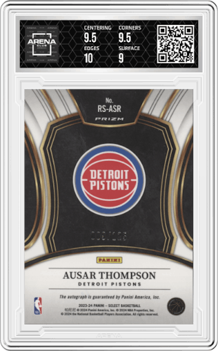 Ausar Thompson from the 2023-24 Panini Select  set graded by Arena Club and given an overall grade of 9.5.