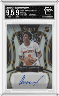 Ausar Thompson from the 2023-24 Panini Select  set graded by Arena Club and given an overall grade of 9.5.