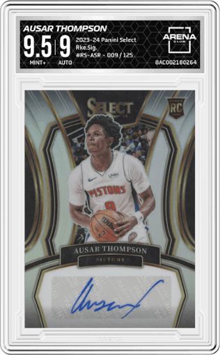 Ausar Thompson from the 2023-24 Panini Select  set graded by Arena Club and given an overall grade of 9.5.