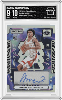Amen Thompson from the 2023-24 Panini Recon set graded by Arena Club and given an overall grade of 9.