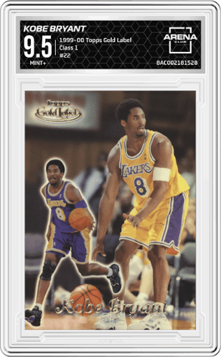 Kobe Bryant from the 1999-00 Topps Gold Label set featuring a Class 1 parallel graded by Arena Club and given an overall grade of 9.5.
