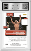 Kyler Phillips from the 2023 Donruss Optic UFC set featuring a Holo parallel graded by Arena Club and given an overall grade of 10.