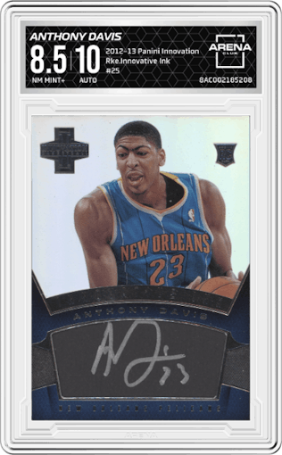Anthony Davis from the 2012-13 Panini Innovation set graded by Arena Club and given an overall grade of 8.5.