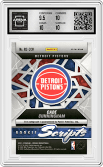 Cade Cunningham from the 2021-22 Panini Mosaic  set graded by Arena Club and given an overall grade of 10.