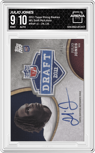 Julio Jones from the 2011 Topps Rising Rookies set graded by Arena Club and given an overall grade of 9.