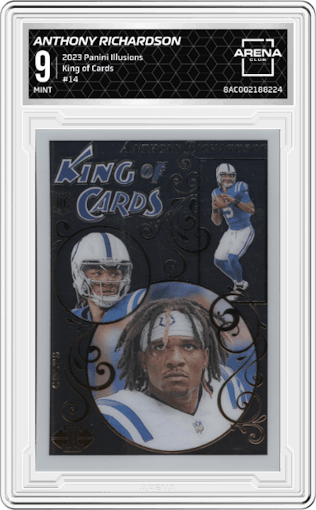Anthony Richardson from the 2023 Panini Illusions set graded by Arena Club and given an overall grade of 9.