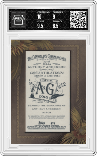 Anthony Anderson from the 2016 Topps Allen & Ginter  set graded by Arena Club and given an overall grade of 9.