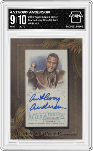 Anthony Anderson from the 2016 Topps Allen & Ginter  set graded by Arena Club and given an overall grade of 9.