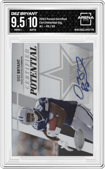 Dez Bryant from the 2010 Panini Certified set graded by Arena Club and given an overall grade of 9.5.