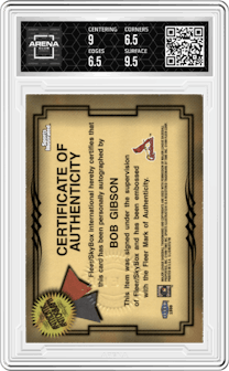 Bob Gibson from the 1999 Sports Illustrated Greats of the Game set graded by Arena Club and given an overall grade of 7.