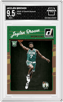 Jaylen Brown from the 2016-17 Panini Donruss  set graded by Arena Club and given an overall grade of 9.5.