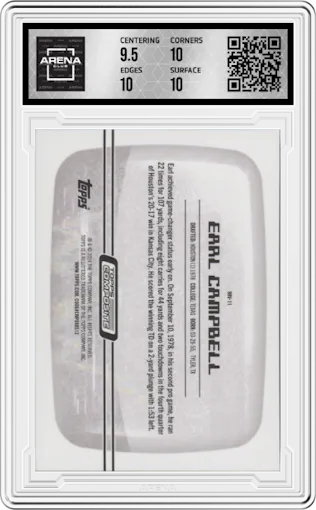 Earl Campbell from the 2023 Topps Composite set graded by Arena Club and given an overall grade of 10.
