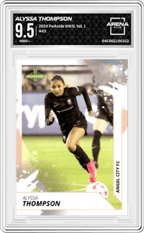 Alyssa Thompson from the 2024 Parkside NWSL Vol. 1 set graded by Arena Club and given an overall grade of 9.5.