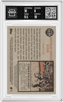 Grant Gelt as Bertram Grover Weeks from the 2018 Topps Archives set graded by Arena Club and given an overall grade of 8.5.