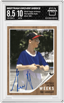 Grant Gelt as Bertram Grover Weeks from the 2018 Topps Archives set graded by Arena Club and given an overall grade of 8.5.